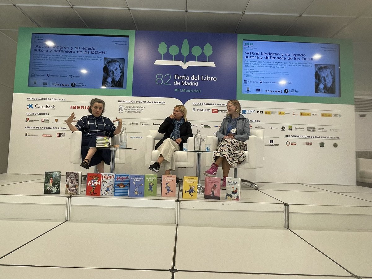 Vamos a descubrir a la “rock star” de la literatura infantil sueca, Astrid Lindgren, con su nieta Annika y @patigosalvez en @FLMadrid, Pabellón Europa. @ComisionEuropea #EU2023SE #pabelloneuropaflm #FLMadrid23