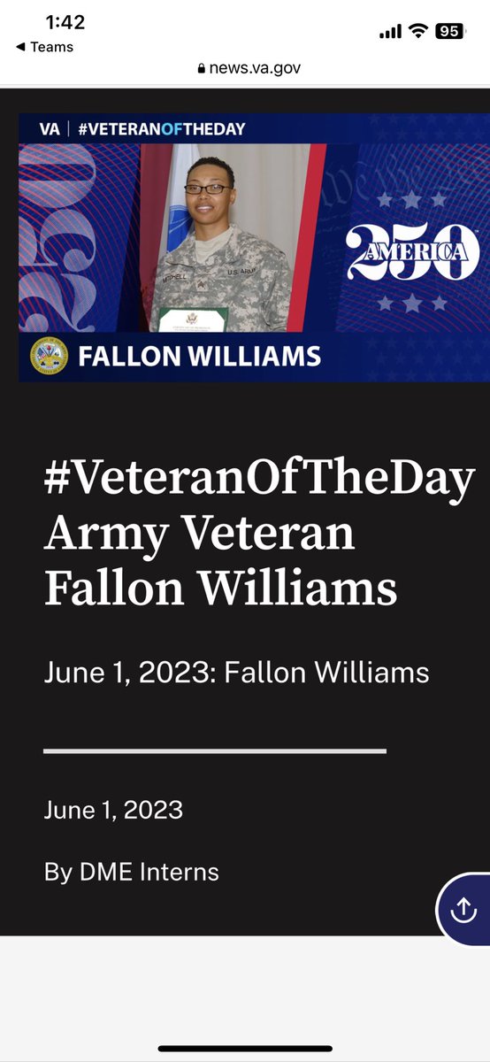 Please take some time to #congratulate <a href="/dc_ova/">Mayor’s Office of Veterans Affairs</a> own Fallon Williams.  On being the #VeteranofTheDay #Army #Veteran Fallon Williams.  Thank you for all you do for #DCVeterans.