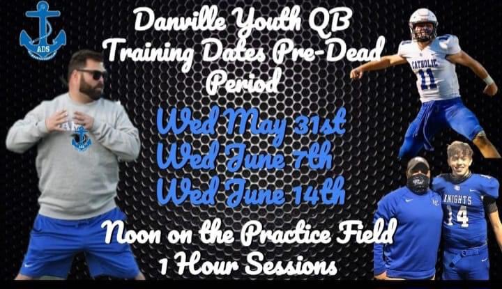QuadrupleCov859's tweet photo. @CoachFields01 working with some young QB talent at the recent @danvilleadsfb Youth Football QB Camp. Pre- Dead Period. 2 more dates left. https://t.co/i9aJexM2OB