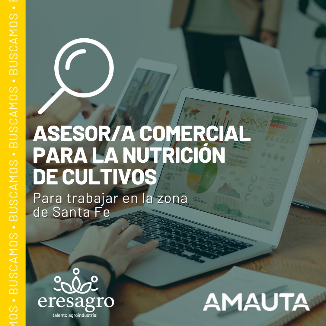 eresagro's tweet photo. #BúsquedaLaboral 📷Estamos buscando un/a Asesor/a Comercial para la Nutrición de Cultivos para trabajar en la zona de Santa Fe. Nos orientamos a Ing. Agrónomos/as  con una experiencia mínima de dos años.📷Hace click https://t.co/SK8lsdRhCe postulate! https://t.co/a32r3jA2E6