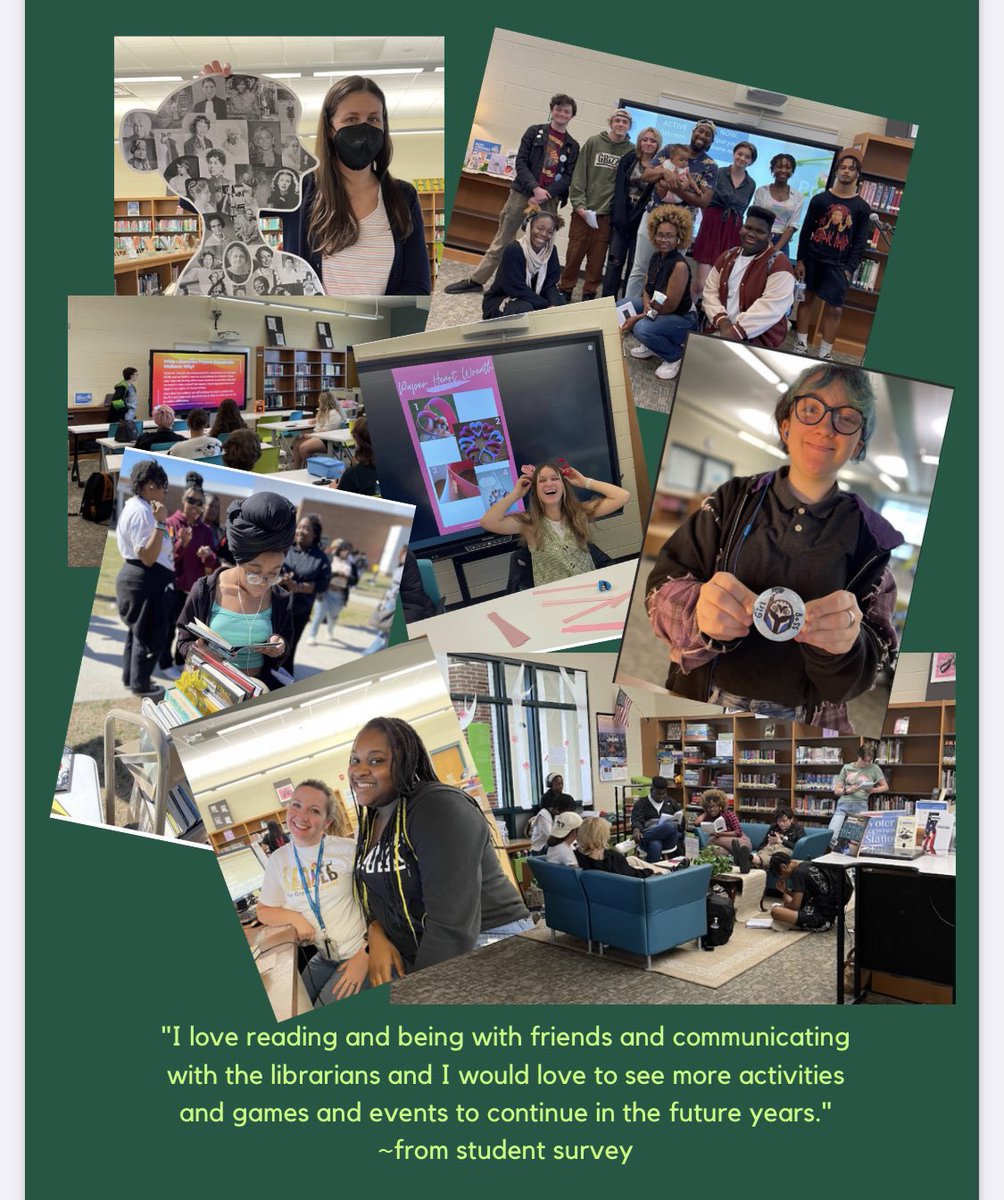 Henrico High School Library (@hhswarriorbooks) on Twitter photo We are reflecting on some great moments in our HHS Library during 2022-3. TY to our students, staff,& admin for all you do to keep our collection current & well-loved, our students engaged, and our community cared for! EOY report in bioπβ€οΈ <a href="/hhs_prncpl/">Karin Castillo-Rose</a> <a href="/AshleyWalkerMEd/">Ashley Walker</a> <a href="/hcpslib/">HCPS Libraries</a> We are reflecting on some great moments in our HHS Library during 2022-3. TY to our students, staff,& admin for all you do to keep our collection current & well-loved, our students engaged, and our community cared for! EOY report in bioπβ€οΈ <a href="/hhs_prncpl/">Karin Castillo-Rose</a> <a href="/AshleyWalkerMEd/">Ashley Walker</a> <a href="/hcpslib/">HCPS Libraries</a>