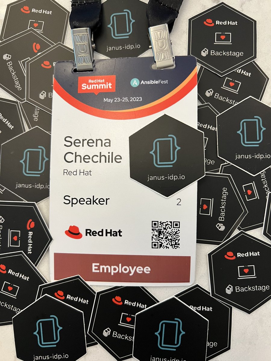 Was great seeing so many people in person again at #RHSummit 

Let me know if you’re interested in  talking about
1️⃣ Backstage
2️⃣ Janus community
3️⃣ Red Hat Developer Hub
4️⃣ Red Hat Plug-ins for Backstage