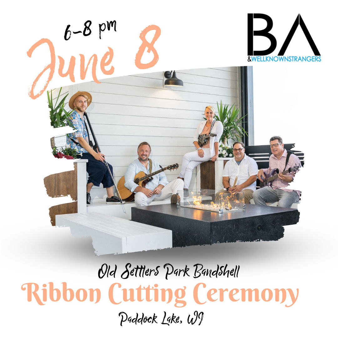 NEXT WEEK!

We are ecstatic to celebrate the new bandshell at Old Settlers Park in Paddock Lake, WI.

We feel absolutely honored to be able to break in this new stage and see the community come together for some live music and outdoor fun!

Can’t wait to see you all there!