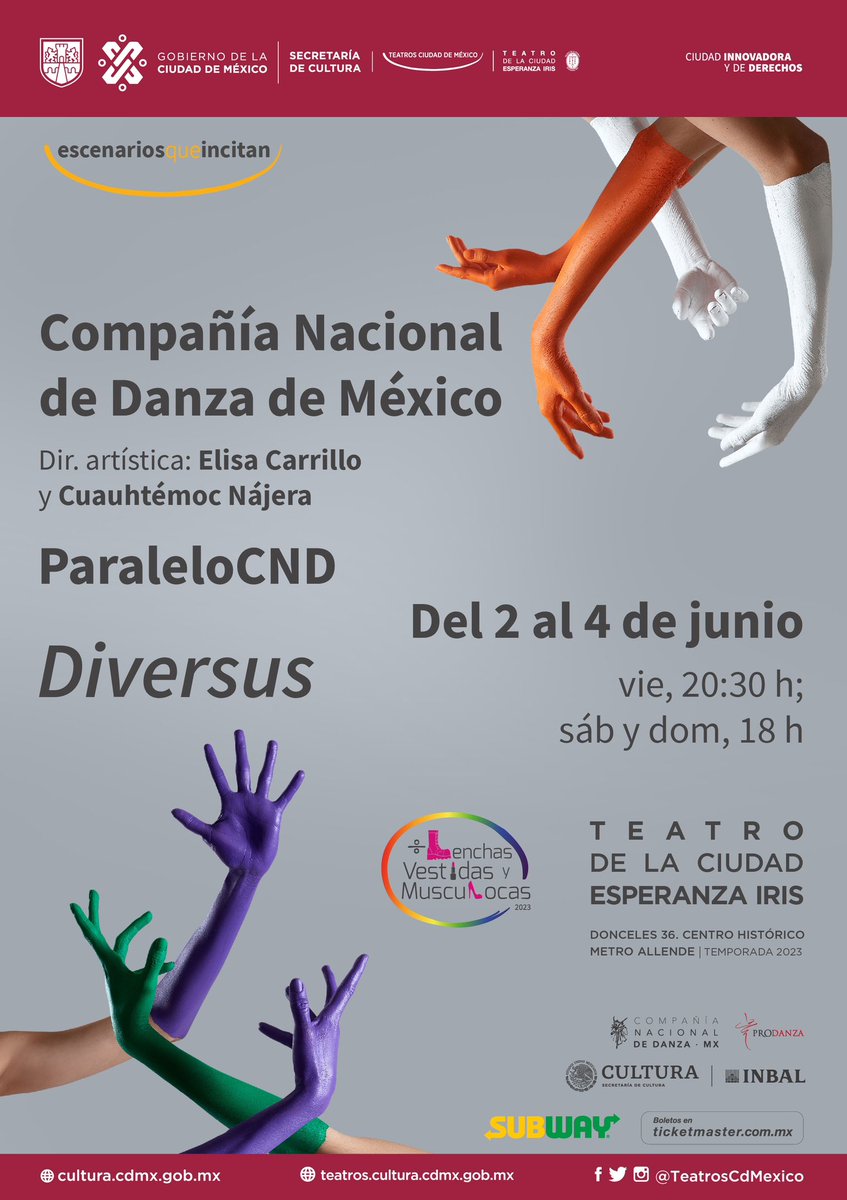 _MenuTeatral's tweet photo. ¡Hoy hay 2x1 para ver #Diversus! Un programa que reúne piezas y universos coreográficos de jóvenes creadores que abordan temáticas sociales y ponen a la diversidad sexual como eje primario dentro y fuera del escenario.
Disfrútala en el #TeatroDeLaCiudad
🎫 https://t.co/yfeZzn8HlP https://t.co/lJTA6FXn5o