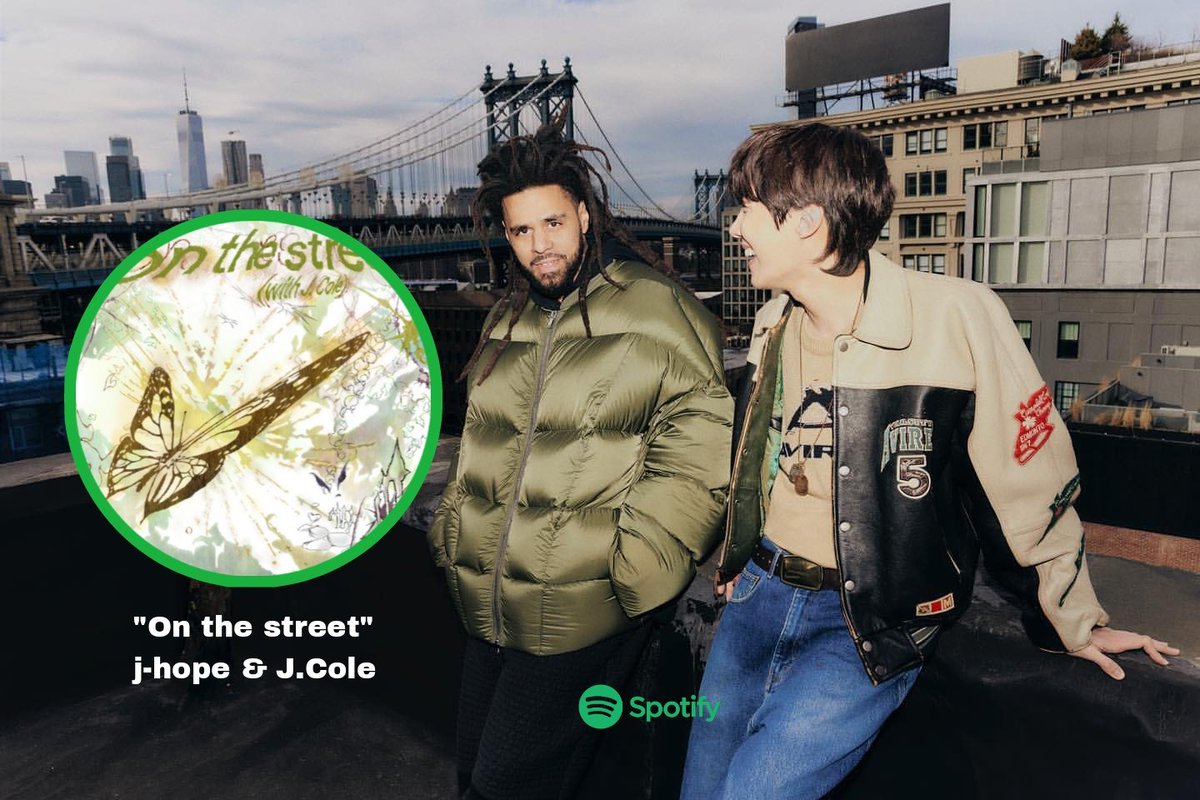 'On the street' by #JHOPE & J.COLE climbs +1 spot at #79 on Spotify Top Songs South Korea with 6,214 streams 🇰🇷.