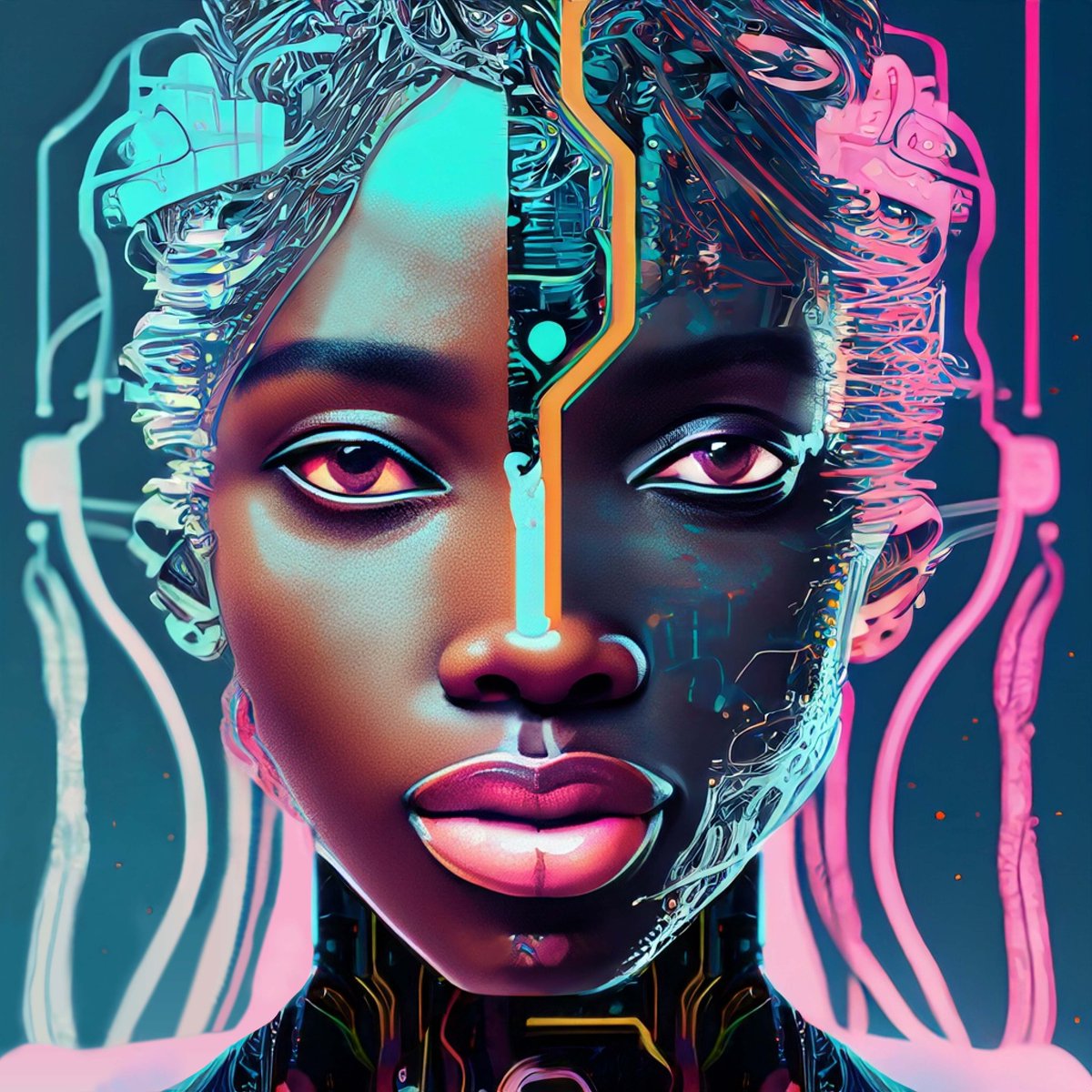 'Ethereal Interface' – Submitted for consideration in HUG's exhibition partnership with L'OREAL for their Beautyverse Event in NYC and crafted with Adobe Firefly & Photoshop! Embrace the future now! 🌟🤖 #HUGIRL #BeautyInnovation @thehugxyz