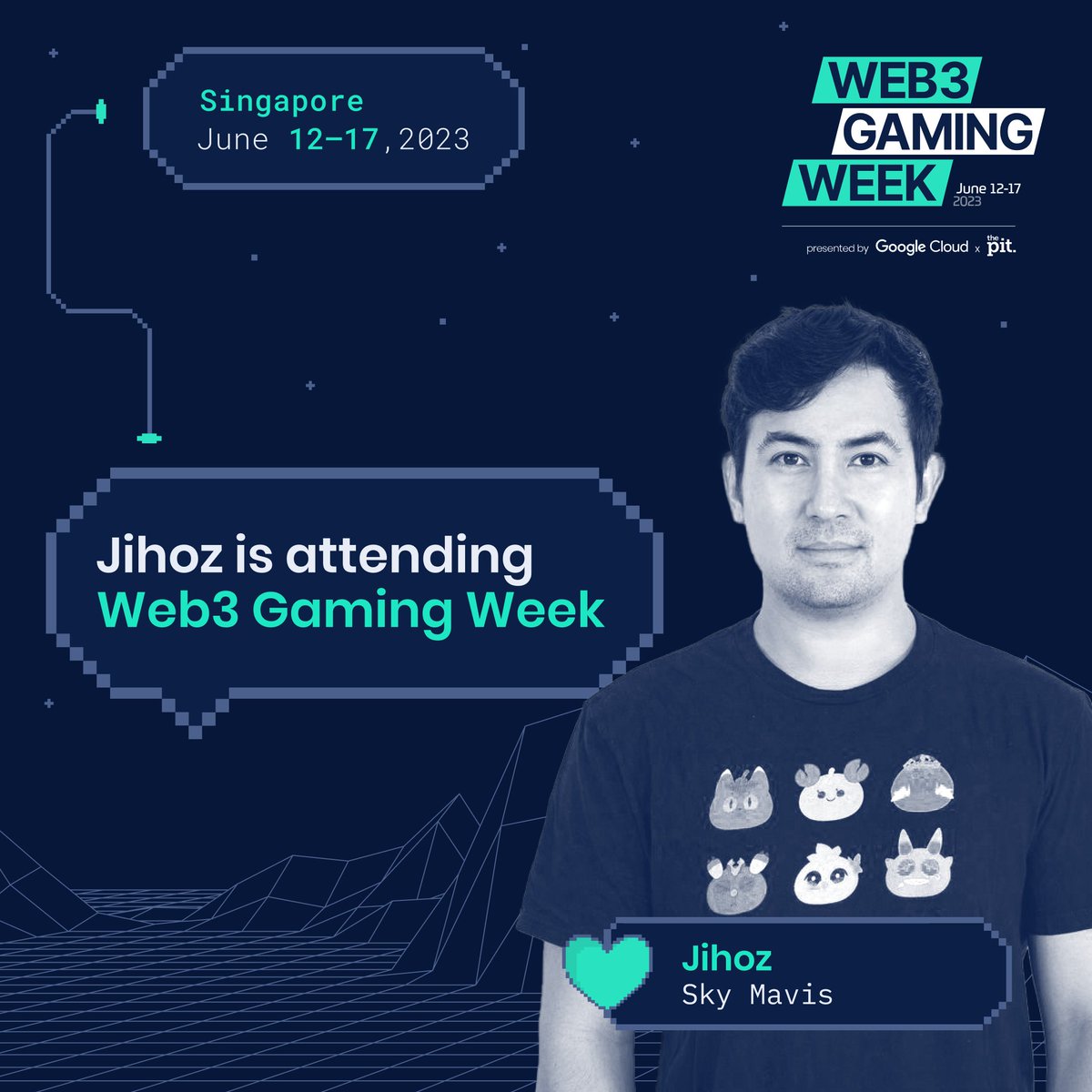 Boss Level Reached 🎮👾 @Jihoz_Axie will be at Web3 Gaming Week! Want to build alongside @GoogleCloud_SG, @jump_, and @SkyMavisHQ and compete for up to $50,000 in prizes? Apply now: web3gamingweek.com