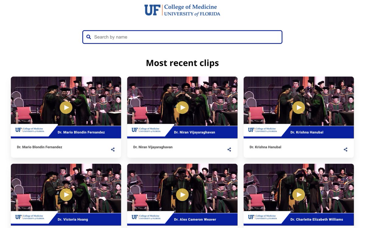UFMedicine's tweet photo. Class of 2023 #GatorMD grads, don't forget to visit https://t.co/Du3KNOEHfK to find your commencement StageClip from our #UFgrad ceremony on May 20! https://t.co/S3z2Xj5CqE