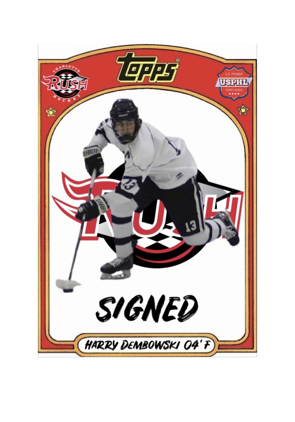 SIGNED!! The Rush are extremely excited to announce the signing of 04’ Forward Harry Dembowski!. Harry comes to the Rush after having a huge season with New Boston United posting 101 points in 25 games played!! #RushReload #UATW #RAFL @The_DanKShow @USPHL