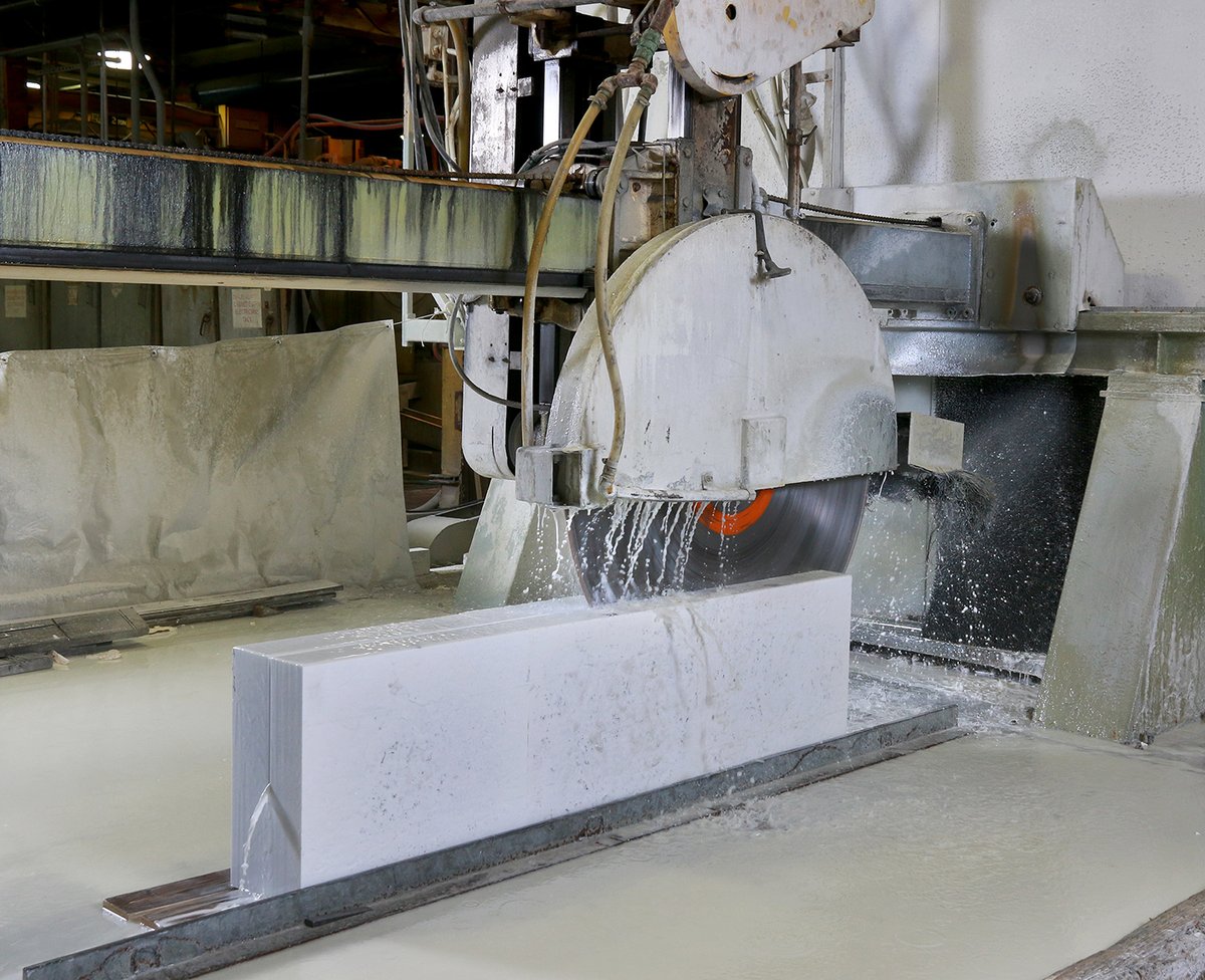 A8) We use pumps for the water that flows through our grinders, drills, and saws. Fused cast refractories are so hard that we need to use diamond-tipped tools to cut them. #USAMfgHour