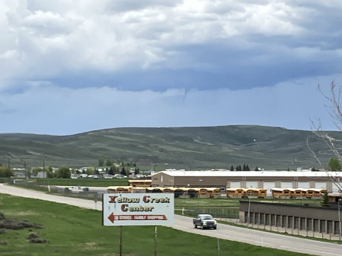 Is this what I think it is? <a href="/NWSSaltLakeCity/">NWS Salt Lake City</a> picture was taken facing south off of Yellow Creek Road in Evanston, Wyoming. #wyowx #funnelcloud
