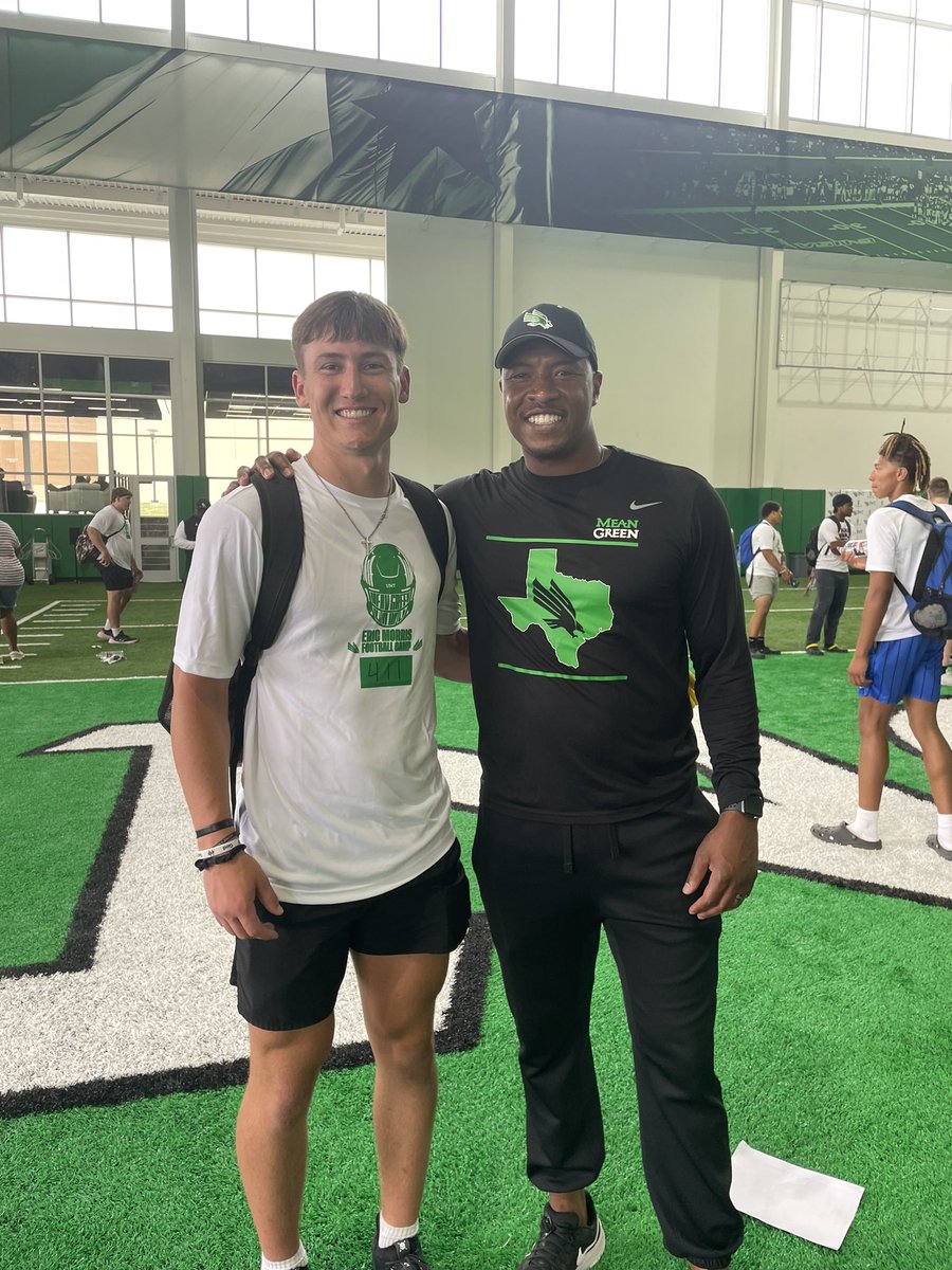 austin_rider11's tweet photo. Had an amazing day at the University of North Texas. Thank you to @Coach_Kratch @CoachTCurts @MeanGreenFB @TrustMyEyesO @coachj_reynolds #GMG https://t.co/UPnxJNhh63