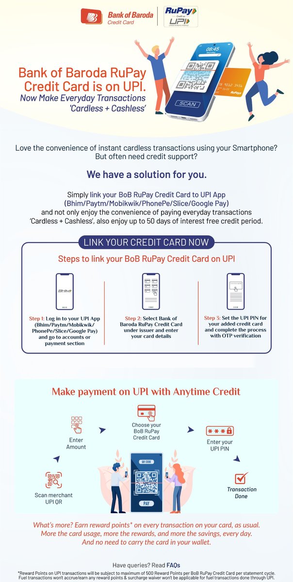 Bank of Baroda Credit Card is on UPI