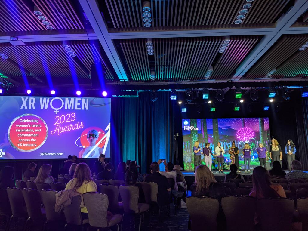 The #XRwomen Awards are #live from the main stage at @ARealityEvent ! 

#awe2023 #womenintech #supportwomen @XRWomenGlobal @robinmoulder @juliesmithso @XRconnectED