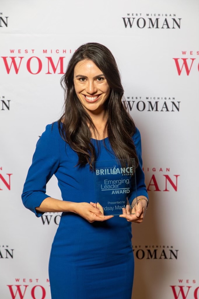Honored to take home the trophy for The Emerging Leader of West Michigan, hosted by @westmichiganwoman. I've gotten to live in some cool places, from NYC to London, but my home state will always have such a special place in my heart!! #puremichigan