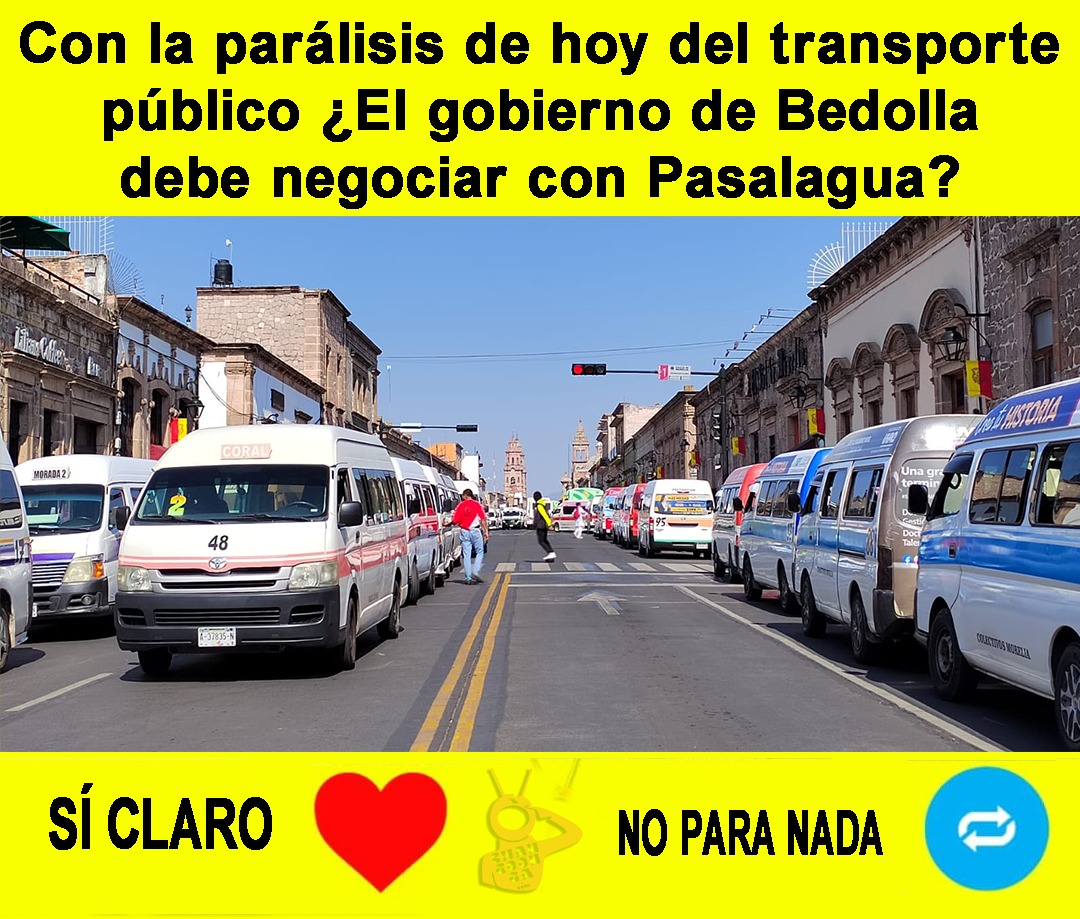 michangoonga's tweet photo. #EncuestaTwittera 👆Con la parálisis de hoy del transporte público ¿El gobierno de @ARBedolla  debe negociar con Pasalagua⁉️ https://t.co/ITxulhRig3