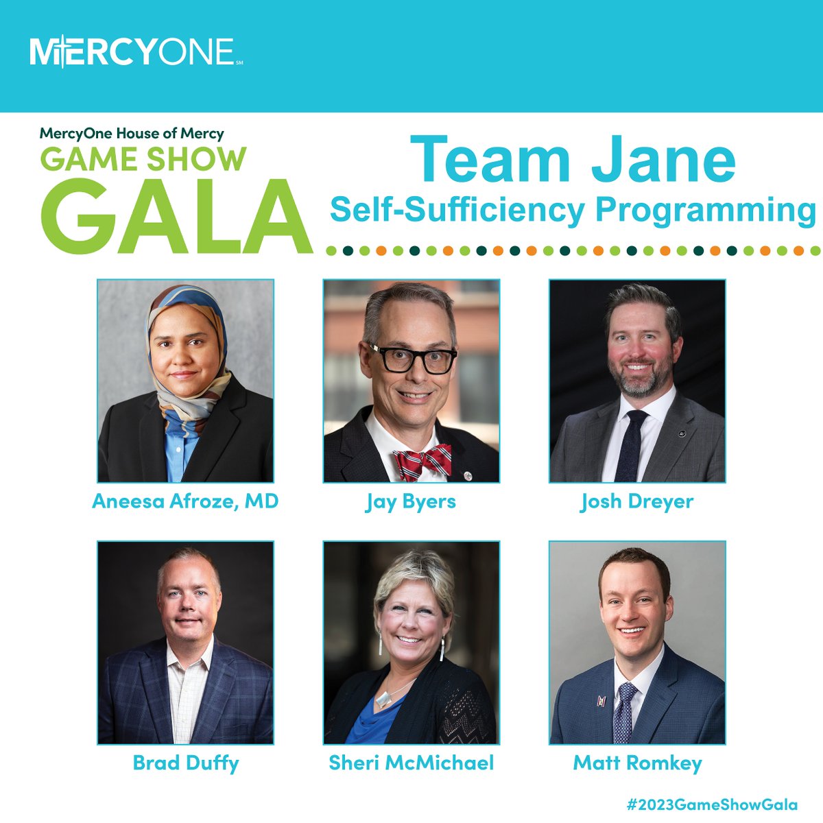 GiveMercyOneDSM's tweet photo. Introducing our #2023GameShowGala contestants! Each of the four teams represent MercyOne #HouseofMercy impact program areas: mental health, self-sufficiency, substance use disorder, and parenting. Read More: https://t.co/sBryuiKIJ7. https://t.co/Lt5AIg9FD6
