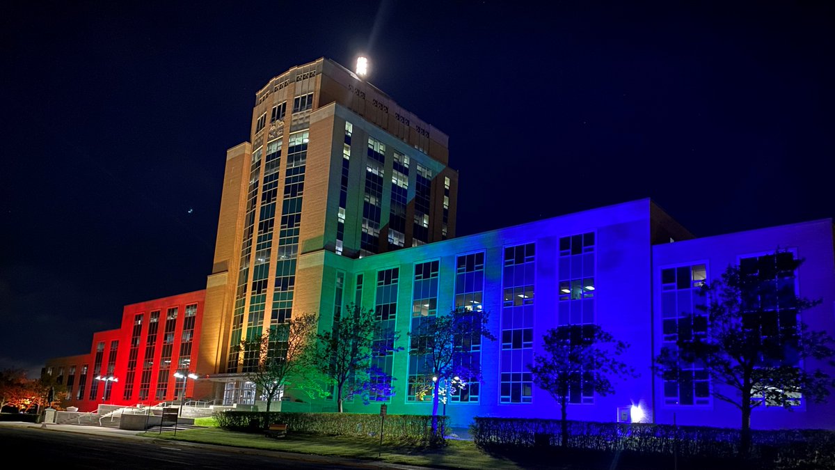 Last night the Confederation Building was lit in rainbow colours to recognize #PrideMonth and #PrideSeason in Newfoundland and Labrador! Happy PRIDE to all! 🏳️‍🌈 🏳️‍⚧️