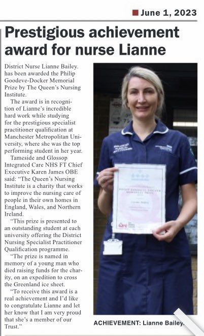 Extremely proud of this award and being in page 2 of the local Reporter 😊 I’m famous