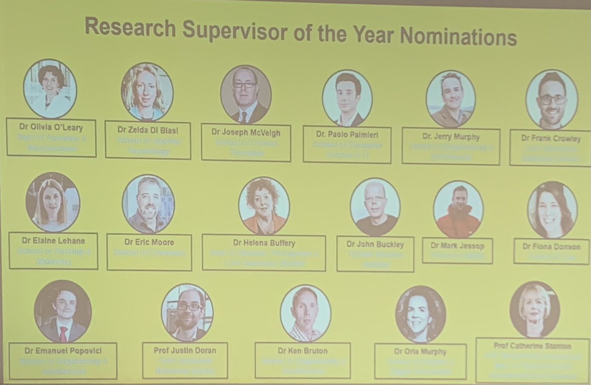 Congratulations to the ⁦<a href="/UCCResearch/">UCC Research</a>⁩ Research Supervisor of the Year nominees, who have the distinct honour of being nominated by their PhD students and research team members.

⁦<a href="/eriucc/">Sustainability Institute</a>⁩ ⁦<a href="/MaREIcentre/">MaREI</a>⁩ ⁦<a href="/EngineeringUCC/">Engineering@UCC</a>⁩