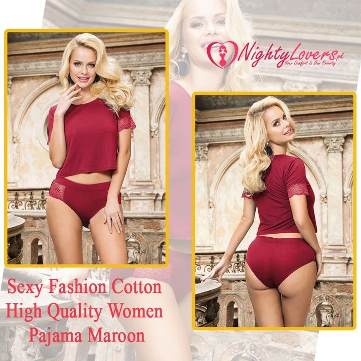 Sexy Fashion Cotton High Quality Women Pajama Maroon 
₨ 2,799.00
Product Code: R80867-3
Delivery Charges: 200/- All Over Pakistan
For Order & Information 
Whatsapp 03332651772
Call 0300 0129915

Web Link: tinyurl.com/4mm3697r

#sexynighty #Shortnighty #newnighty #sleepwear