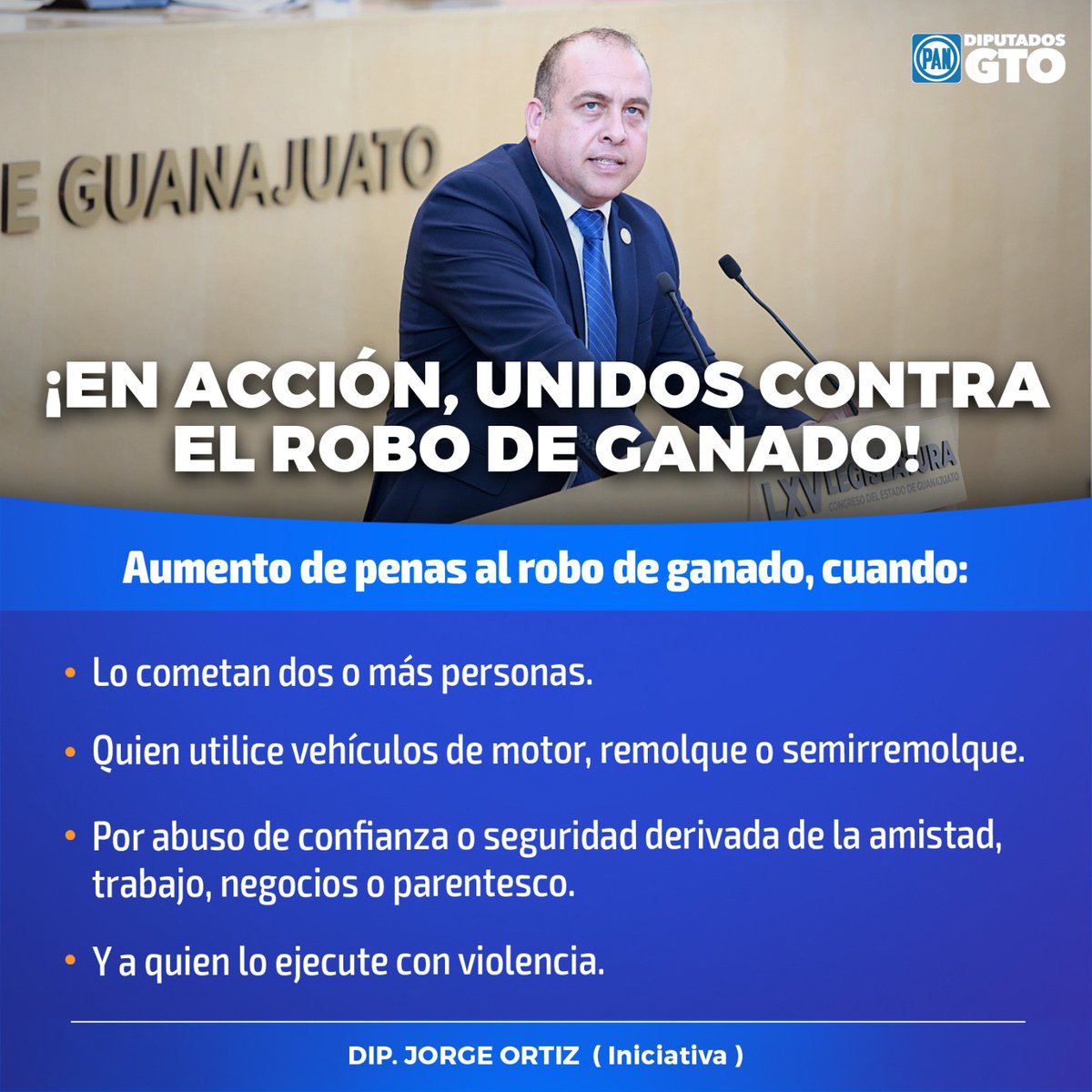 🔵🚨🟣 ¡CUÉNTAME MÁS!

En el GPPAN protegemos a las y los ganaderos y fomentamos la legalidad y la transparencia en la comercialización del ganado y sus derivados.
#SomosAccion 
#Noticias