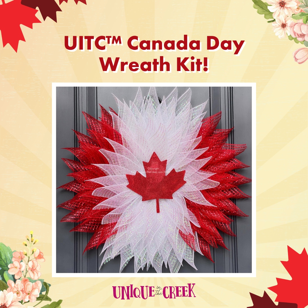 Unleash Your Canadian Spirit! 🍁 Our Canadian Day Wreath Kit is still available for you to prep for July 1st! 🇨🇦

Get your UITC™ Wreath Kits now 👇
go.uniqueinthecreek.com/all-kits

#UITC #CanadaDay #Canada #Canadian #IAmCanadian #wreath #CanadianPride #DIY