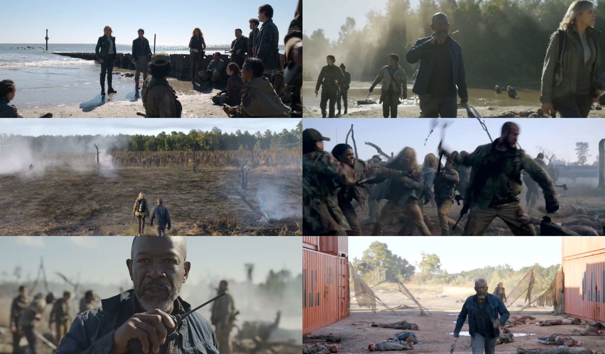 I put together some collages of all the scenes we haven’t seen yet from the trailers of #FearTWD 8A! Looks like we are in for an action packed next two episodes. #twdspoilers #TWD
