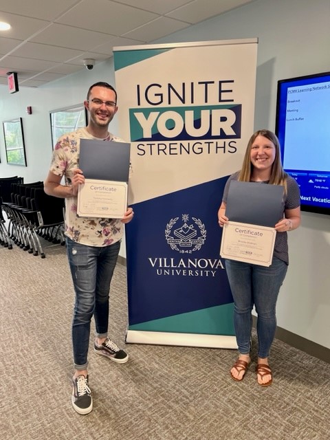 VUGradStudies's tweet photo. Congrats to #GradCLAS staff members Tommy Kennedy and Brooke Erdman, who are now members of the #Villanova Ignite Your Strengths Engagement Team! The team engages students, faculty, staff and alumni in strengths-based development and works toward enhancing the student experience. https://t.co/CnGSKEUYOk