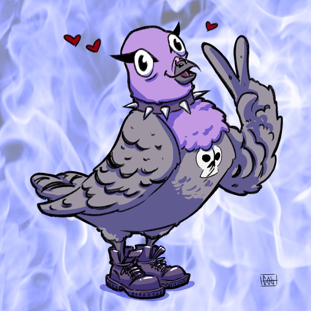 Mi versión paloma es tan guay que le tuve que poner fuego púrpura detrás🤙