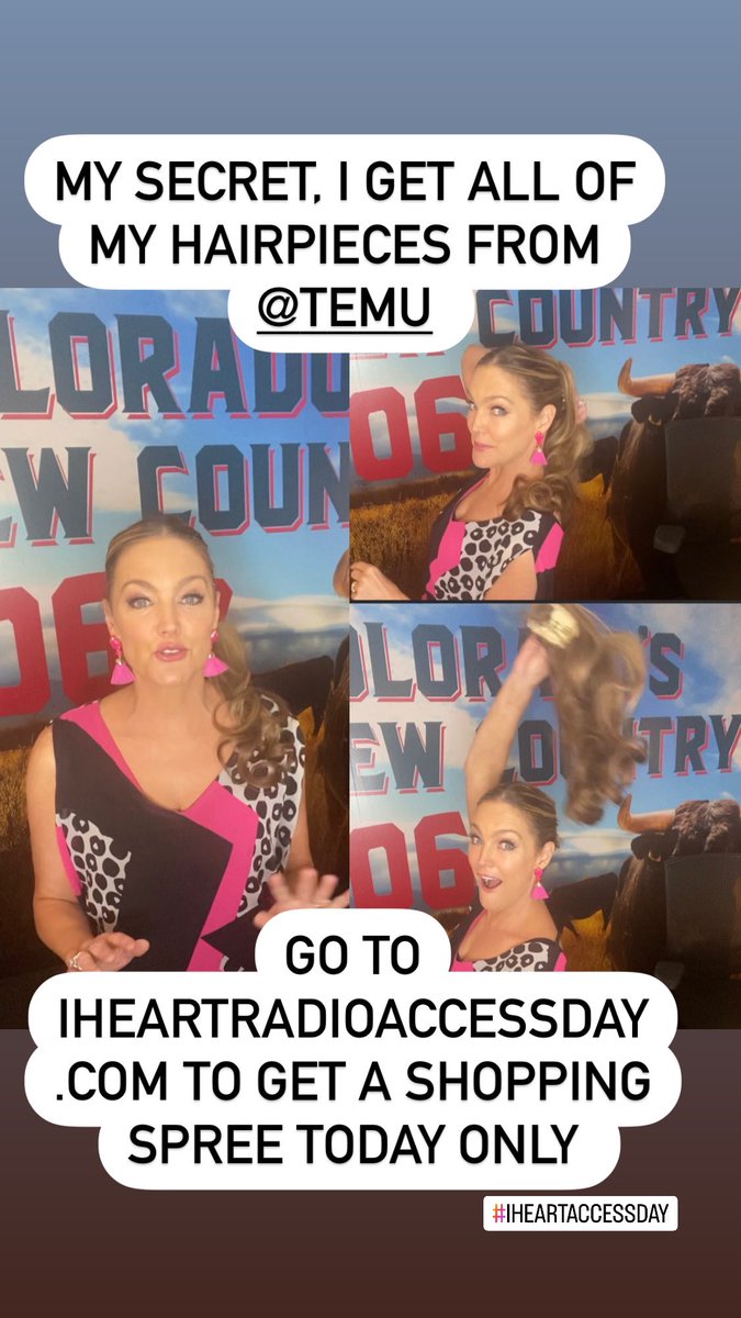 .@iHeartRadio #iHeartAccessDay 
My #hair secret, I shop #Temu
Get a shopping spree TODAY ONLY IHEARTRADIOACCESSDAY.com

#fashion #homegoods #beauty @1067TheBullCO