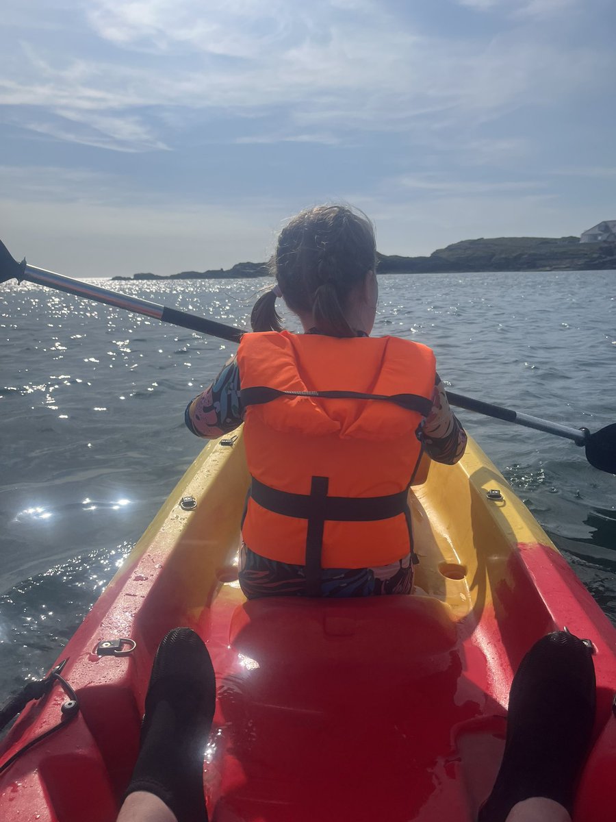 Fantastic to be out on the kayak with the kids in the beautiful #TrearddurBay #Anglesey