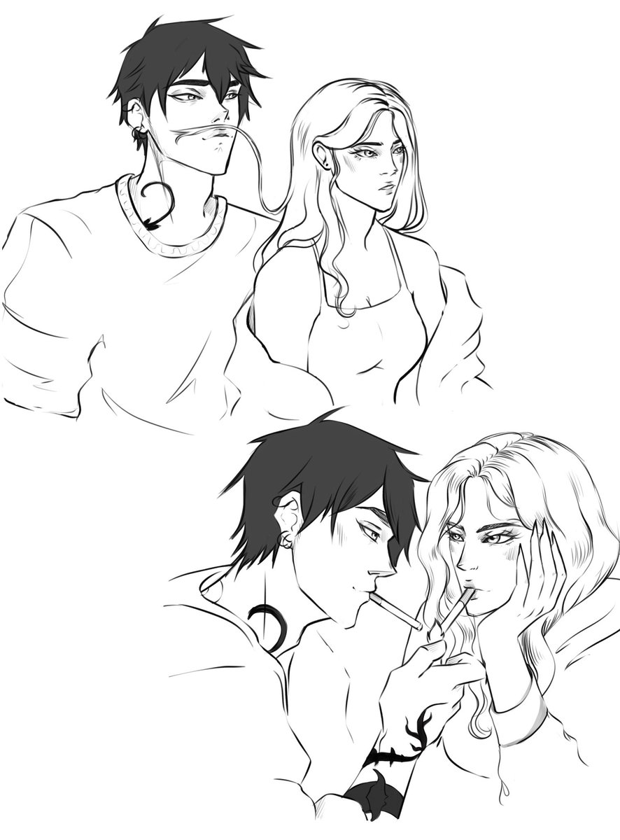 A bit more of Yasha and Chris. Just some little drawings bc I have no time to draw full artwork 🥲
 
#drawing #artmoot