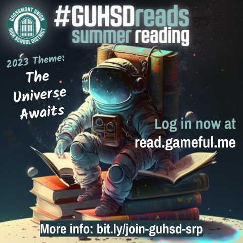 WestHillsLIB's tweet photo. School’s still in session, but early access to GUHSD’s 2023 Summer Reading Program is already open! Just go to https://t.co/DVeX4m0JPj to log into this free, online game and expand your reading universe! Find more info about getting started at: https://t.co/1sFjyY2Dwi #guhsdreads https://t.co/Hrm2kGGB1W