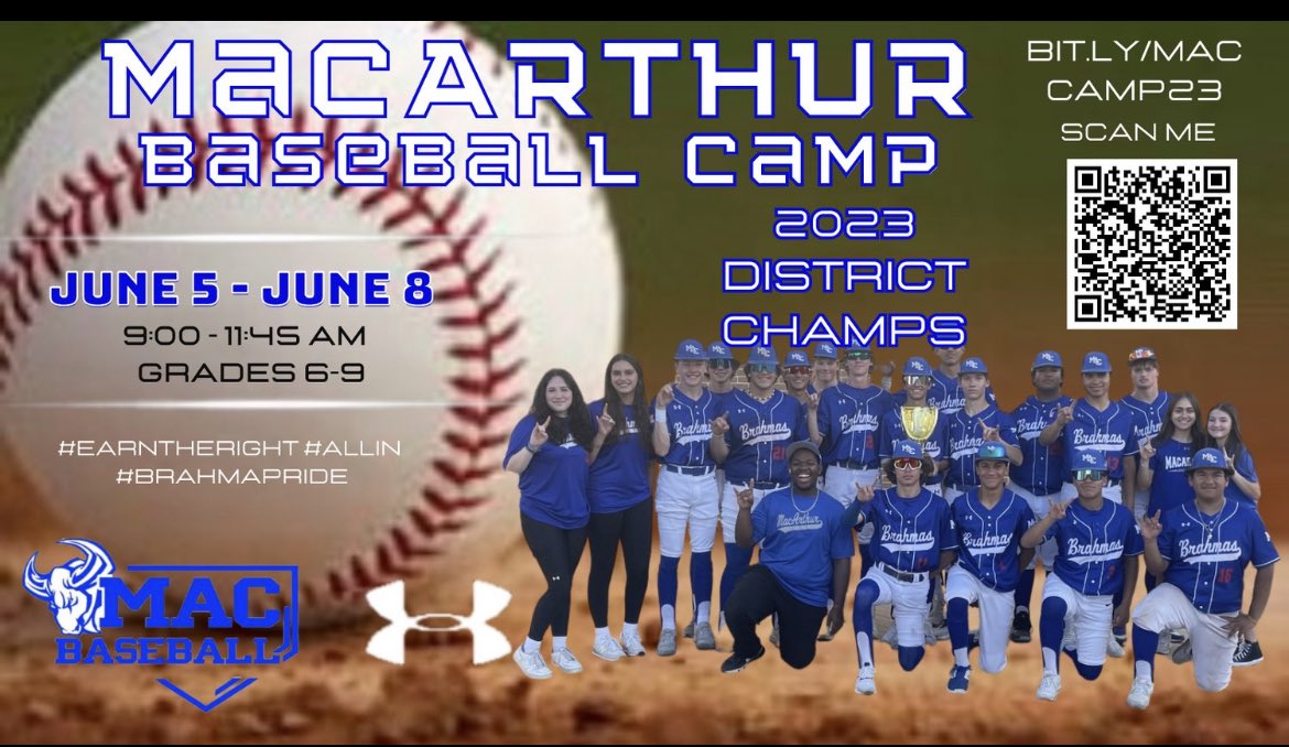 Only a few days away for camp!!! Register early or come June 5th to sign up! #EarnTheRight #ProtectTheBull ⁦<a href="/GarnerYearlings/">Garner Athletics</a>⁩ ⁦<a href="/Driscoll_ath/">Driscoll Athletics</a>⁩ ⁦<a href="/BMS_Athletics_/">Bradley Middle School Athletics</a>⁩