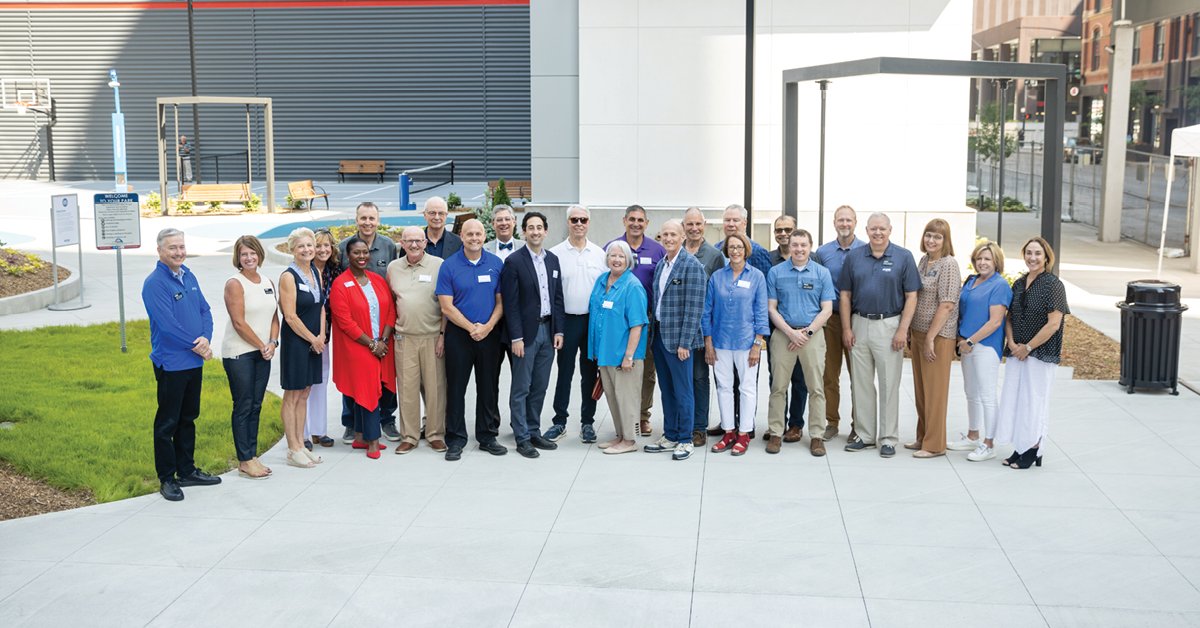 EMCInsurance's tweet photo. Yesterday, we held the ribbon-cutting ceremony for the new EMC Downtown Park, and today it officially opens to the public! π This outdoor space includes a half basketball court, pickleball court, climbing structure and so much more. Read more: https://t.co/JiDJQWX8Gb #CountOnEMC https://t.co/H2xhfu8Hp4