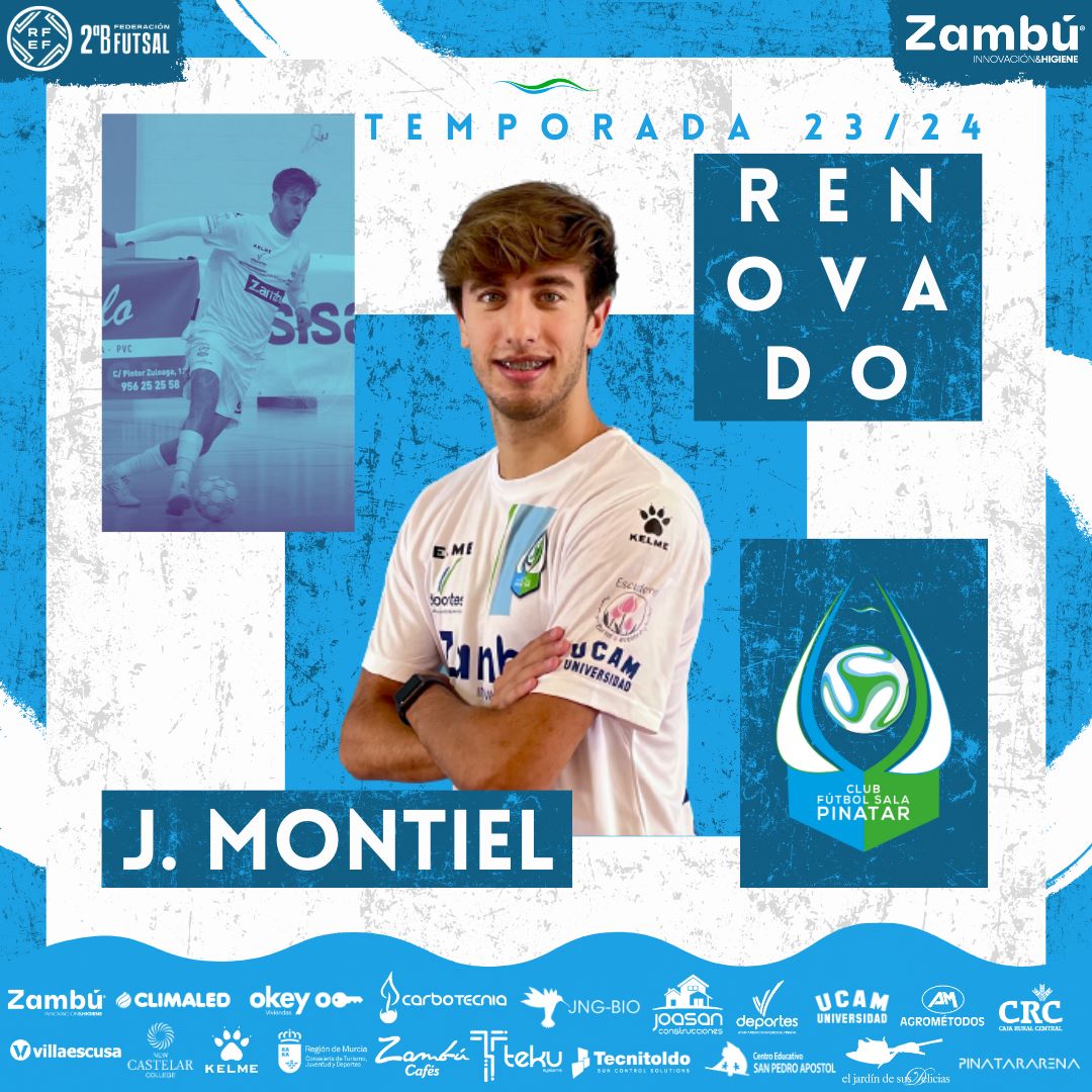CFS_Pinatar's tweet photo. 💙𝐉𝐨𝐫𝐠𝐞 𝐌𝐨𝐧𝐭𝐢𝐞𝐥, 𝐫𝐞𝐧𝐨𝐯𝐚𝐝𝐨💚

El ala-cierre abaranero seguirá formando parte del Zambú CFS Pinatar una temporada más. 

@JorgeMontiel99 defenderá la elástica pinatarense otro año más aportando corazón y calidad en el 40x20.

#MontielRenovado #GoZambú #GoPinatar https://t.co/TSZr96nwtt