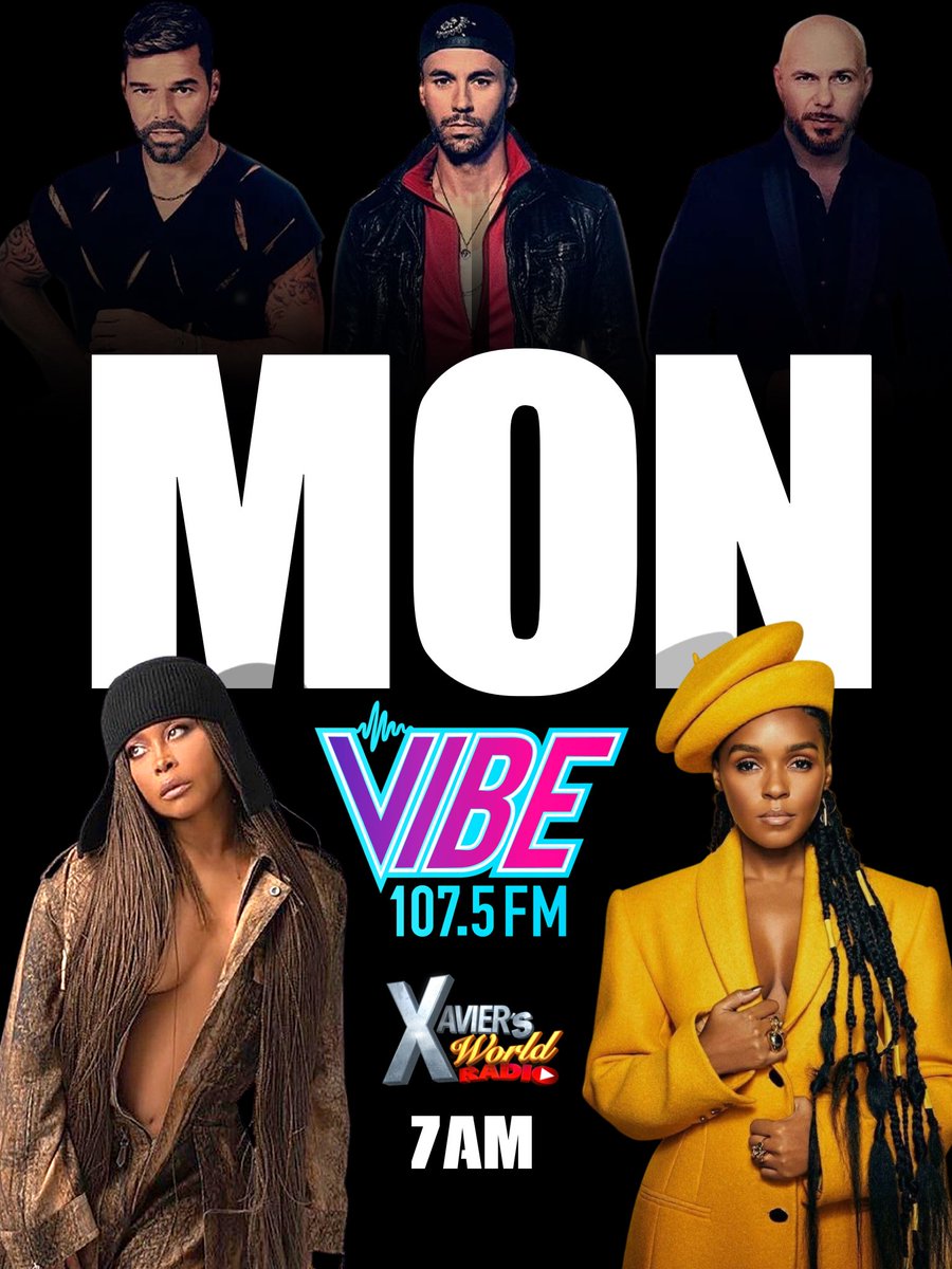 Xaviersworld's tweet photo. Tickets to see @janellemonae , @erykahbadu , @pitbull , @enriqueiglesias and @ricky_martin starting Monday morning 7AM on the #XaviersworldMorningShow and @1075vibe #SetAnAlarm https://t.co/4tVGId3CSQ