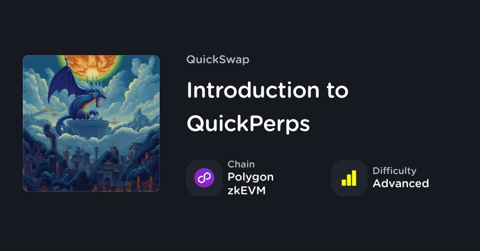 layer3xyz's tweet photo. 💸 PERPETUAL TRADING 💸

QuickPerps is a decentralized Perpetual Exchange built on Polygon zkEVM, Web3’s most advanced scaling technology based on zero-knowledge proofs.

Dive into our latest Quest with @QuickswapDEX to learn how to make your first trade!

https://t.co/dycly5rh2y https://t.co/ZJr2cgvDTE