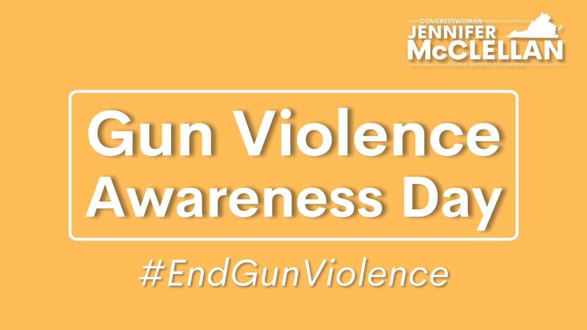 This month marks the start of #GunViolenceAwarenessMonth, and in Virginia, June 1st is Gun Violence Awareness Day. 

As our nation continues to grapple with devastating gun violence, we must keep fighting for commonsense gun reform policies. #EndGunViolence