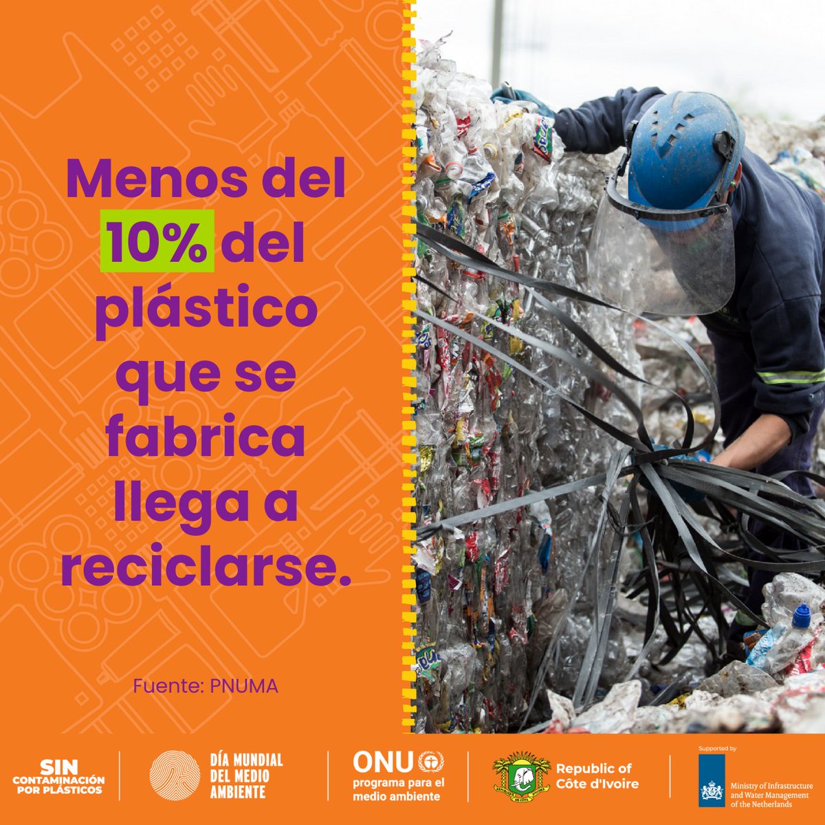 El 5 de junio es el #DiaMundialDelMedioAmbiente Este año nos enfocamos en la contaminación por plásticos, un flagelo mundial.
Cada año se producen más de 400 millones de toneladas de plástico, la mitad se concibe para una vida útil de un solo uso
#SinContaminaciónPorPlásticos