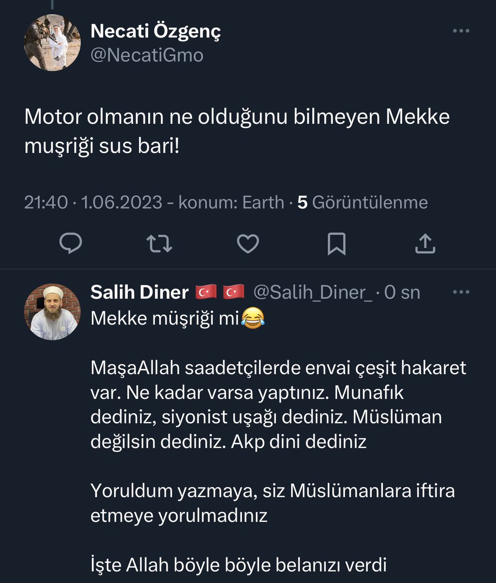 Saadetçilerin Müslümanlara etmediği hakaret kalmadı. Hatta hakaret ötesi tekfir ediyorlar. Akla hayale etmeyen ithamlar…
Allah bunları çok kötü çarptı ya‼️