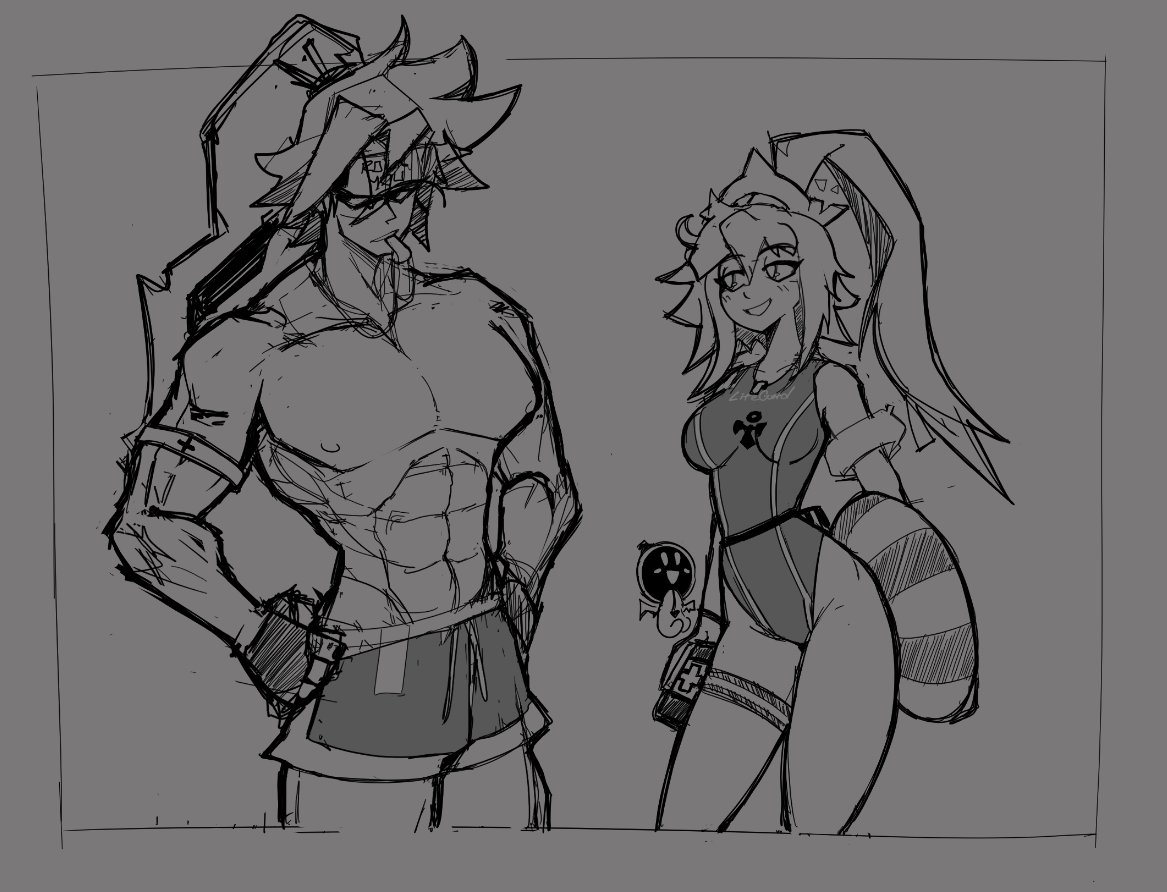 it's summer so i'm assigning you these two to be lifeguards in case you drown
#guiltygear #ggst https://t.co/t1wj0orSX8