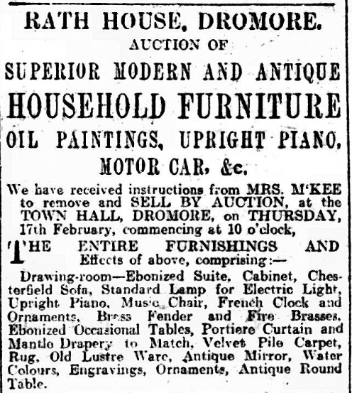 In the newspapers, I discovered an auction at that same house and I was able to learn about all the contents.  I could imagine the upright piano in the front room with the Chesterfield sofa and French clock. #househistoryhour