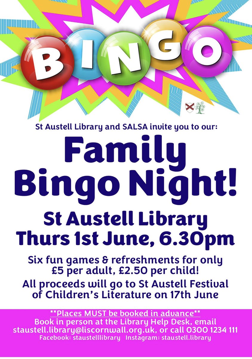 A huge thank you to all at St Austell Library for organising another fundraiser for our festival. Every donation helps us to make the festival better. We have some great extra events to announce soon! #readingforpleasure