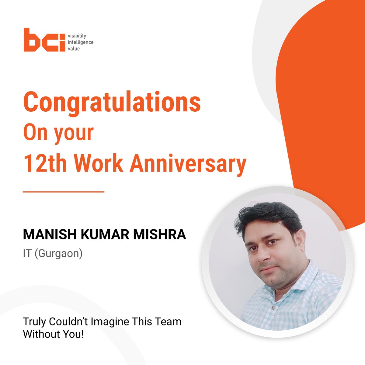 Cheers to Manish Mishra on 12 years of dedication and excellence!
We are proud to have you as a part of our work family. 👏🎉
#barcodeindia #bci #workanniversary #workanniversarycelebration #congratulations #grateful #team #workfam #ThankYou