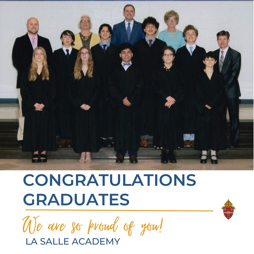 The Secretariat for Evangelization, Education, and Formation wishes to congratulate the graduates from La Salle Academy. Thank you to the teachers who helped to form these #saintsandscholars and to their parents for supporting Catholic education!