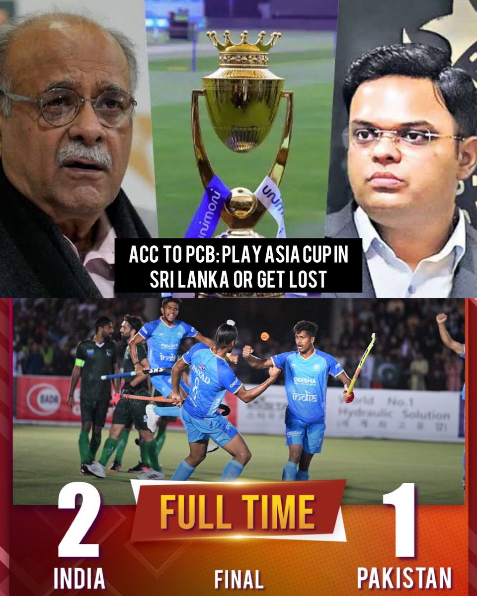 2 Asia Cup wins for India on a single day.

Cricket: Jay Shah and BCCI kicked out Pakistan from Asia Cup

Hockey: India thrashed Pakistan to become champions.

#AsiaCup2023 | #PAKvIND