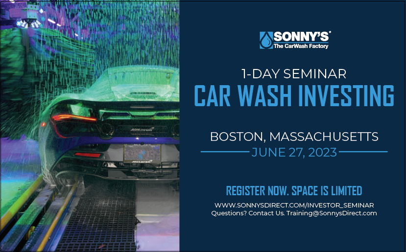 THIS MONTH!! CarWash Investor Seminar in Boston, Massachusetts. From Site Selection to Management, learn what drives the CarWash Industry's Growth. Register today: sonnysdirect.com/prd_car_wash_c…

#investingopportunity #investorseminar #newinvestor #entrepreneurer