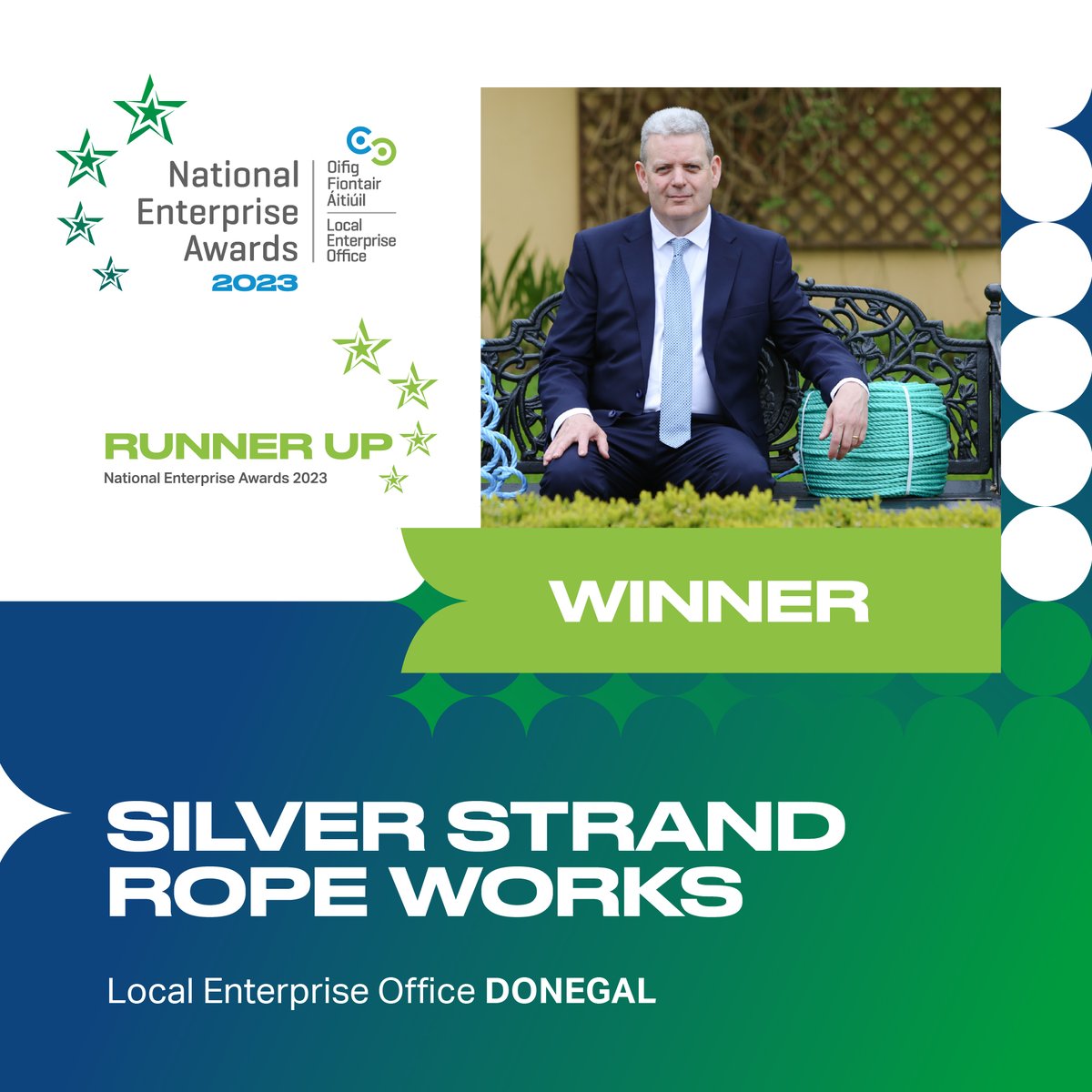 The regional winner for North West is Silver Strand Ropeworks supported by @DonegalLEO #NEAwards #MakingItHappen